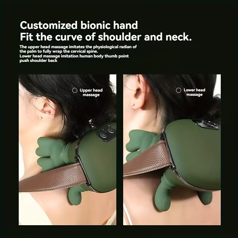 🔥 Multifunctional Neck & Waist Massager – Smart Heated Deep Kneading Device with Adjustable Strap, Portable for Home, Office & Car