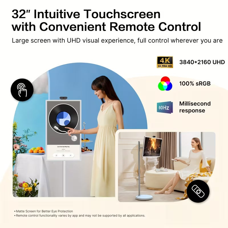 💬 Smart “Bestie Screen” – AI Interactive Display with Adjustable Stand, Full HD Camera, and Voice Assistant for Home, Office & Entertainment