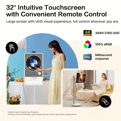 💬 Smart “Bestie Screen” – AI Interactive Display with Adjustable Stand, Full HD Camera, and Voice Assistant for Home, Office & Entertainment