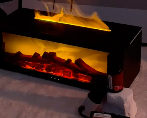 Flame Fireplace Aroma Diffuser, Essential Oil Aromatherapy with 7 Colors Fireless Flames