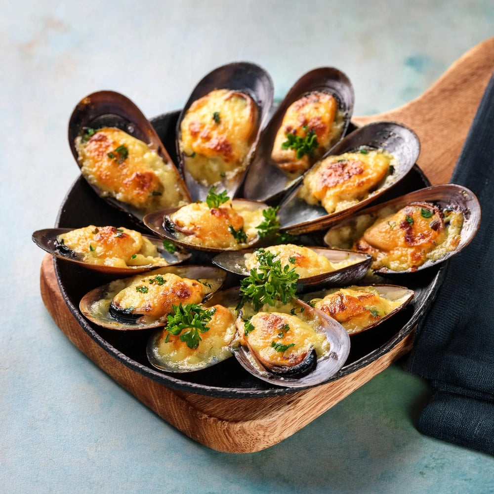 Frozen Half Shell Mussels – Natural, Ready-to-Cook Seafood