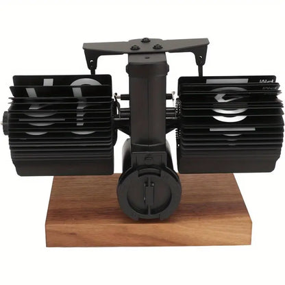 Retro Flip Clock | Mechanical Auto Flip Desk Clock with Wooden Base | Silent Quartz Table Clock